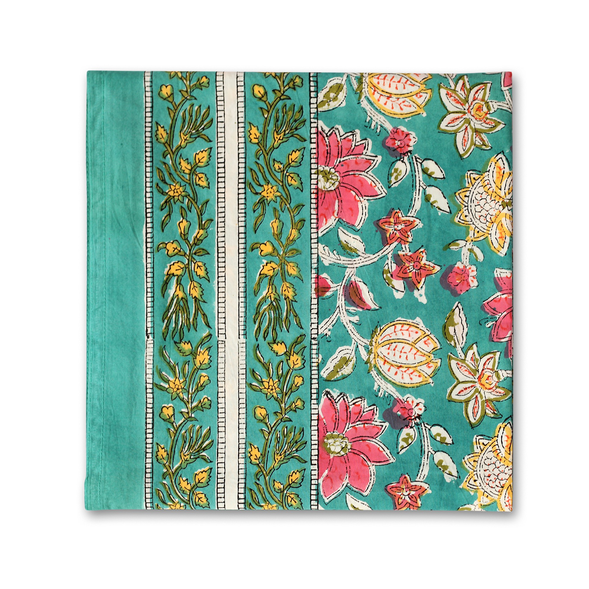 Tischdecke mit Blumenmuster, grün, multicolor, T 100 cm, B 100 cm von fischer's lagerhaus