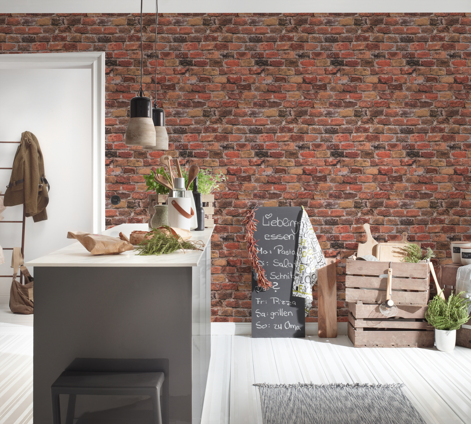 A.S. Creation Vliestapete BRICKS & STONES - rot - Steinoptik - 10 Meter