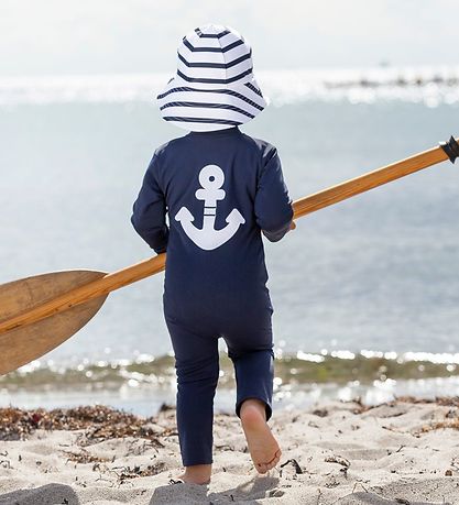 Petit Crabe Badeanzug - Lou - UV50+ - Navy m. Anker