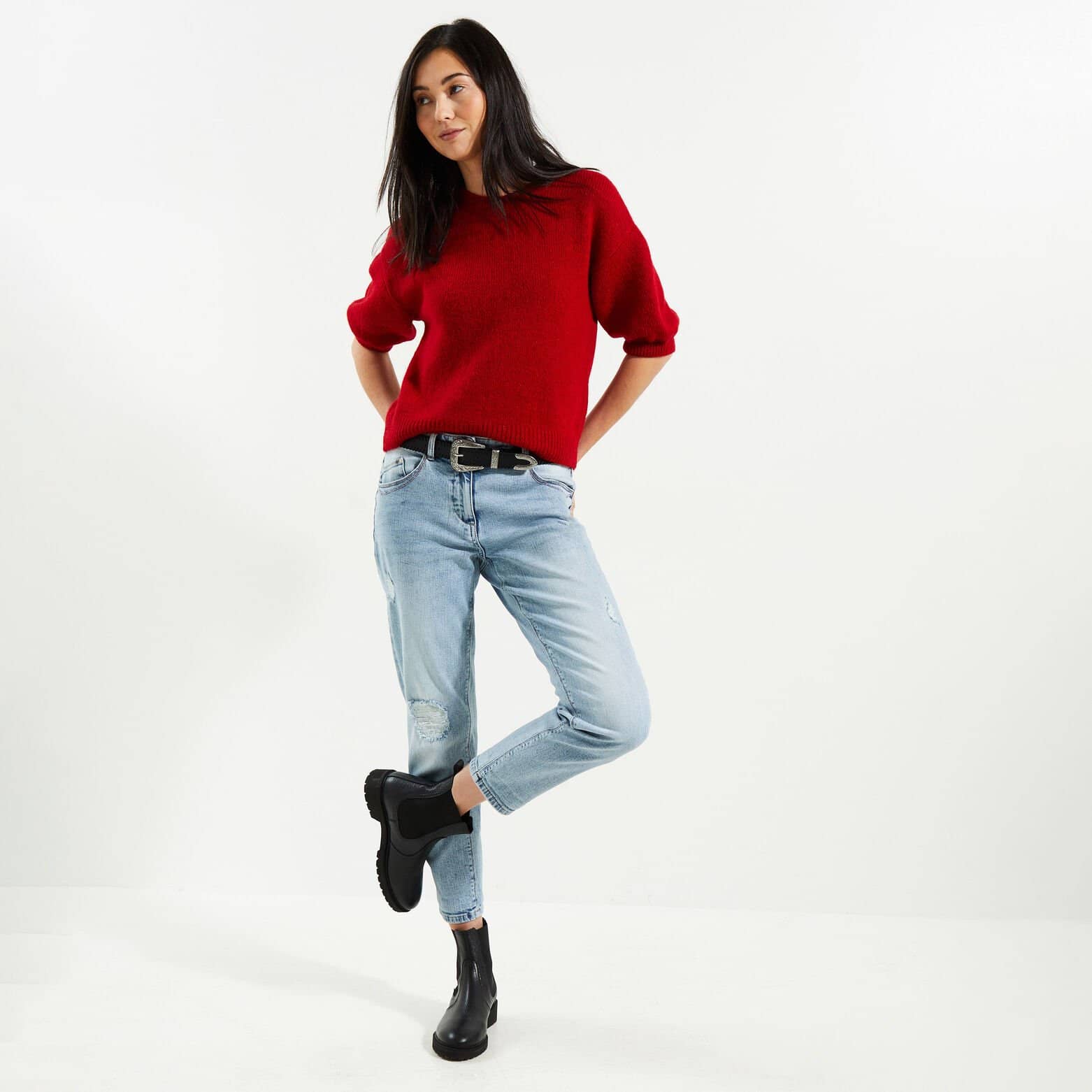 Pull manches coudes femme