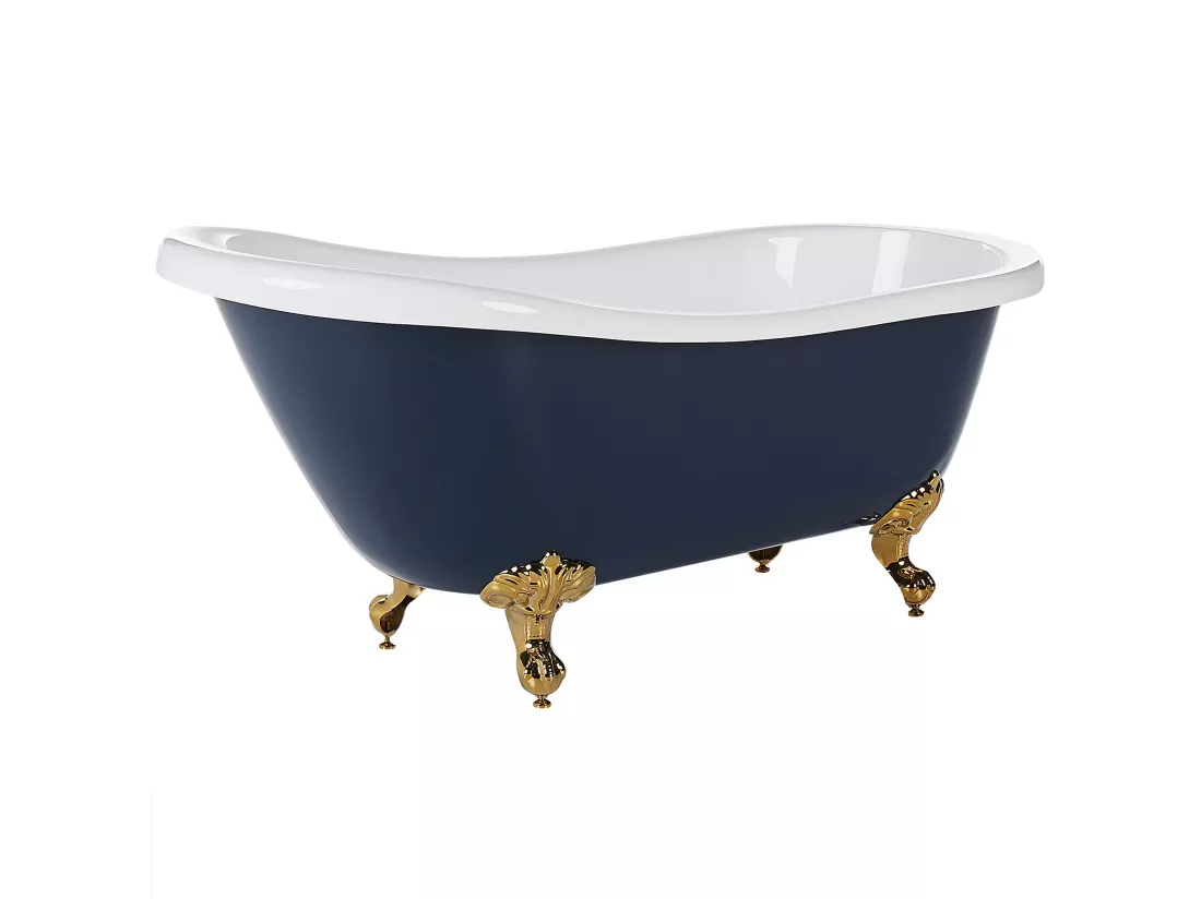 Baignoire îlot bleu et doré 150 x 77 cm CAYMAN