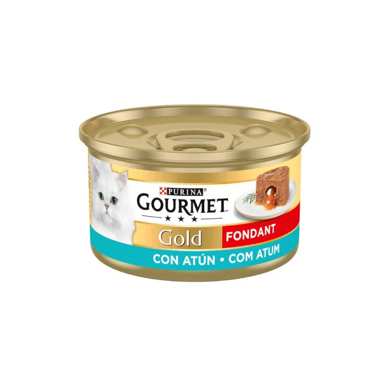 Fondant Gourmet Dourado com Atum em Lata de Patê para Gatos