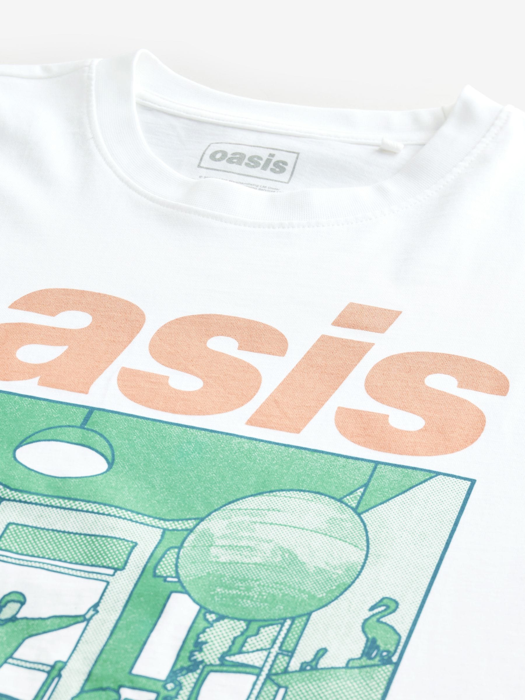Witte kleur - Oasis Graphic Band T-Shirt