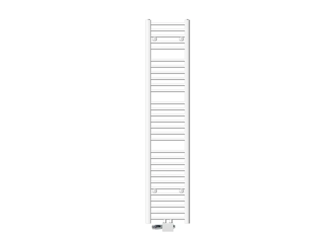 Radiateur de Salle de Bain, 300 x 1800 mm, Blanc, Droit avec Raccordement Central