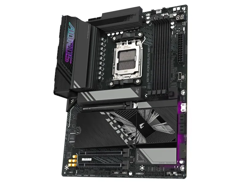 AORUS X870E ELITE WIFI7 - Bundkort - ATX - Socket AM5 - AMD X870E Chipset - USB-C 3.2 Gen 2x2, USB4, USB 3.2 Gen 1, USB 3.2 Gen 2 - 2.5 Gigabit LAN, Bluetooth, Wi-Fi 7 - onboard grafik (CPU påkrævet) - HD Audio (8-kanaler)