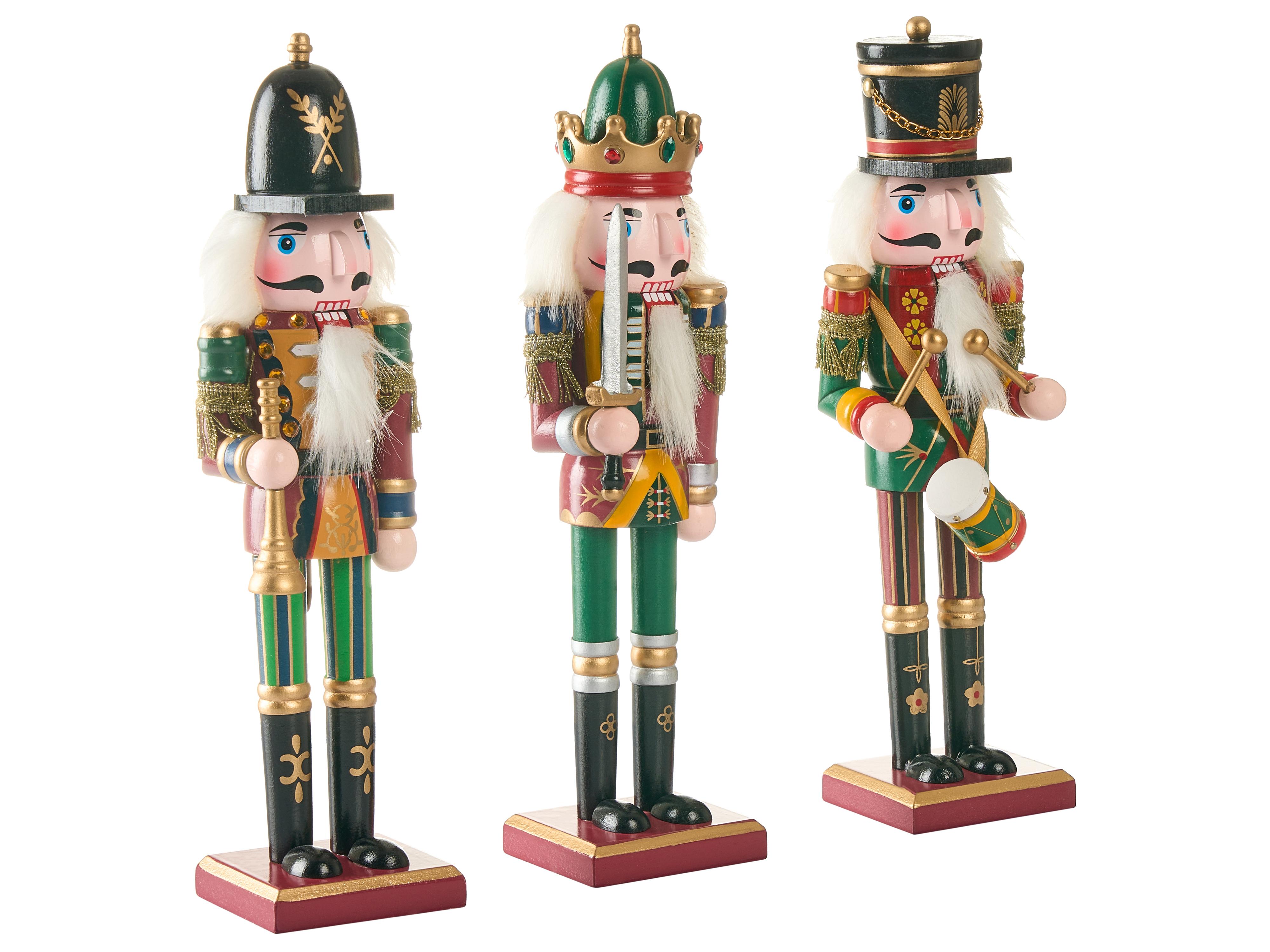 Set van 3 figuren LJUSNAN Notenkraker 30 cm Donkergroen