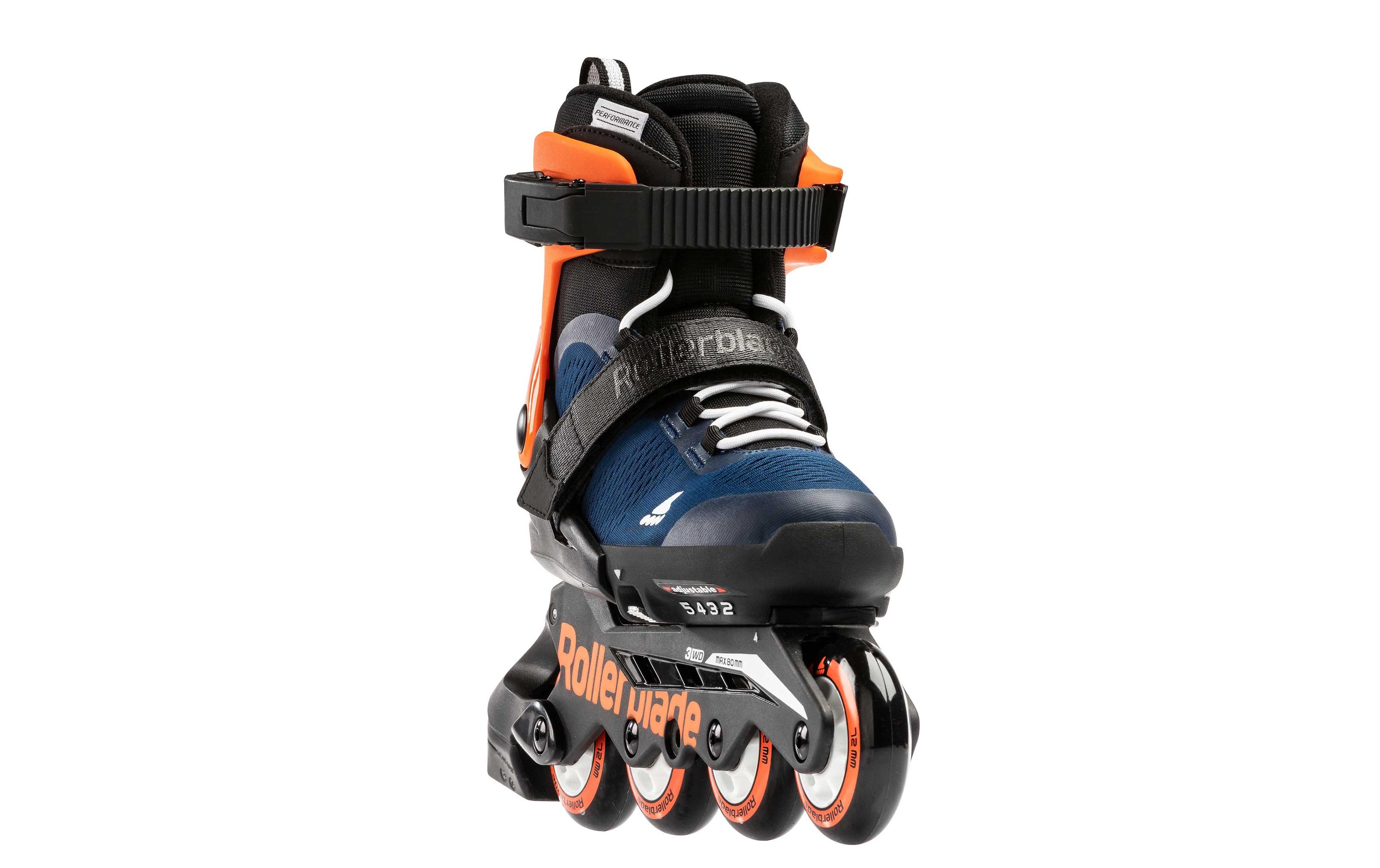Inline-Skates Microblade 210 Midnight Blue/Warm OrangeVerstellbare Inline-Skates für Kinder
