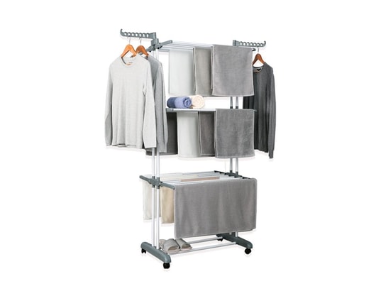 HERZBERG - Séchoir multifonctions 20m d'étendage gris hg8034-gry