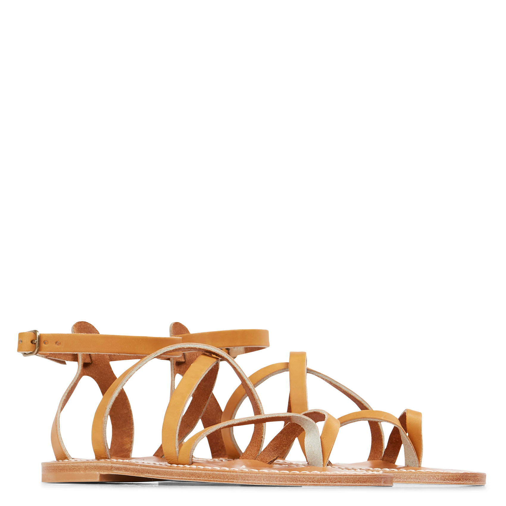 EPICURE - Sandales plates en cuir | Marron