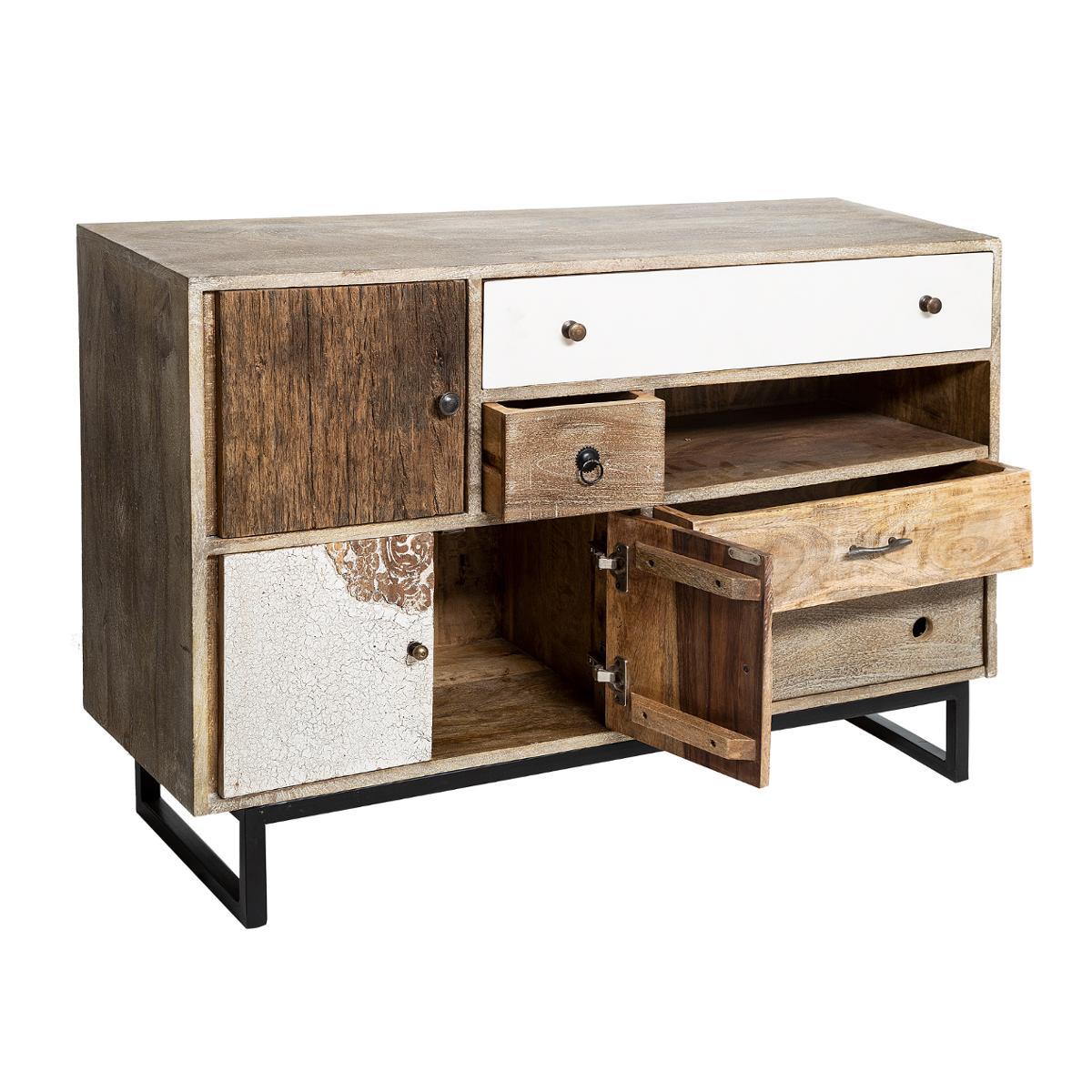 BUFFET 3 PORTES 4 TIROIRS KOVAL BLANC