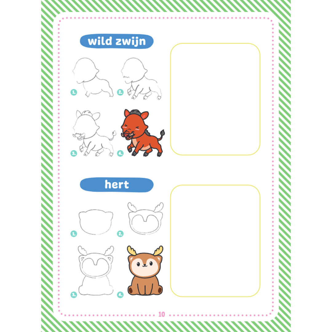 Uitgeverij rebo kawaii dieren tekenen
