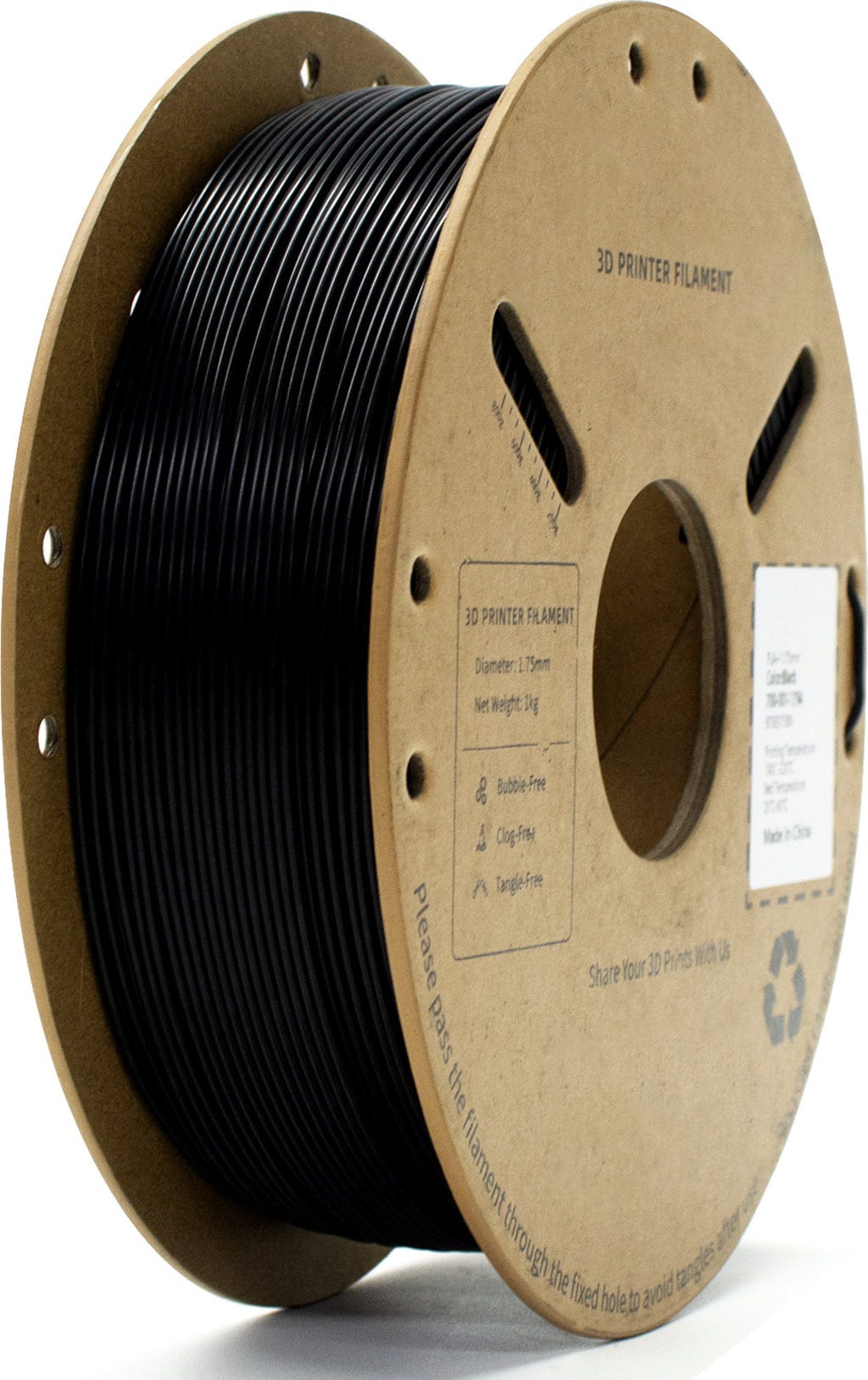 GEEETECH  PLA+ Black, 1,75 mm / 1000 g    Qualität, die du spürst in Schwarz