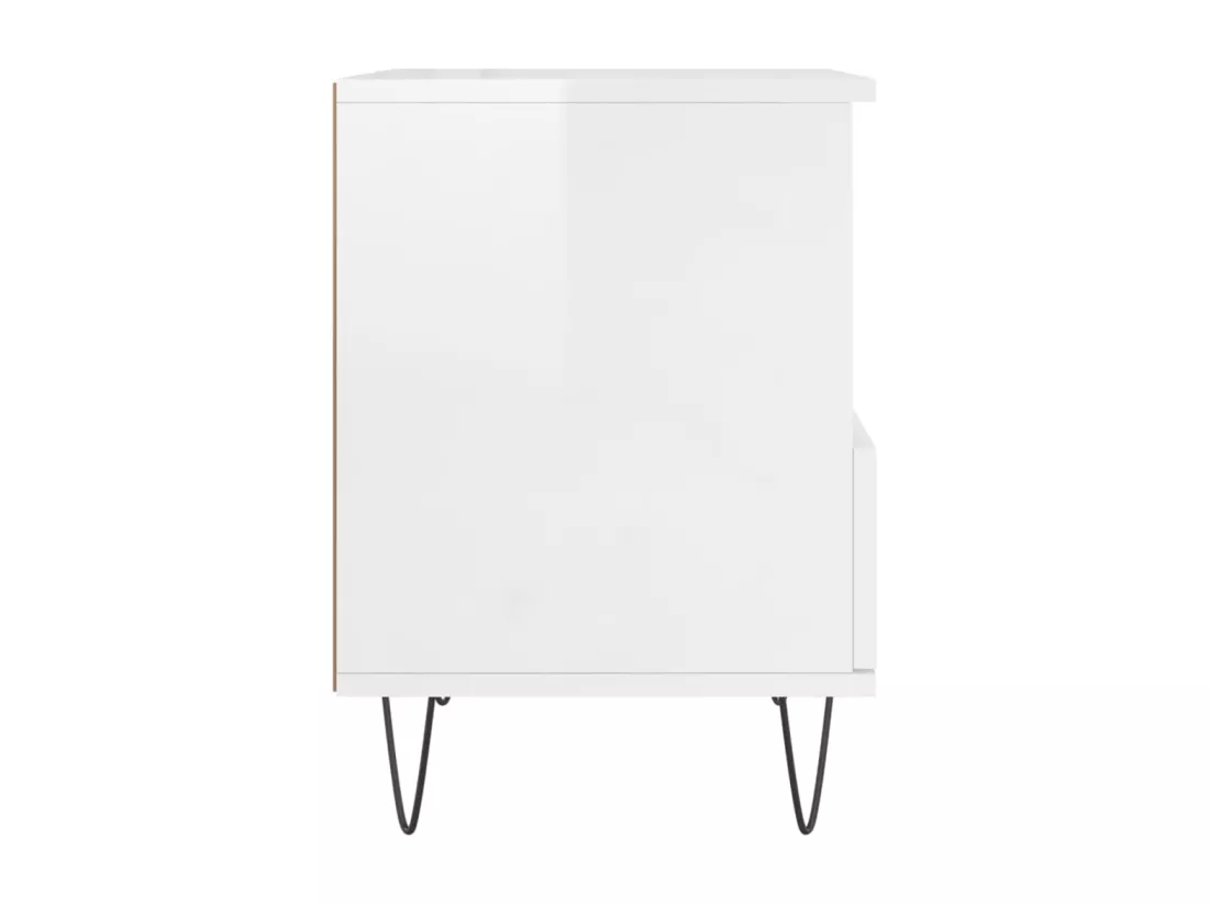 Table de chevet Blanc brillant 40x35x50 cm Bois d’ingénierie
