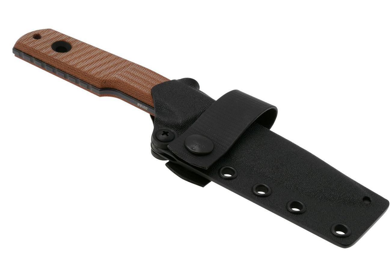 TRC Knives Urban Tactical, Elmax, Apocalyptic Finish, Natural Canvas Micarta, survivalmes