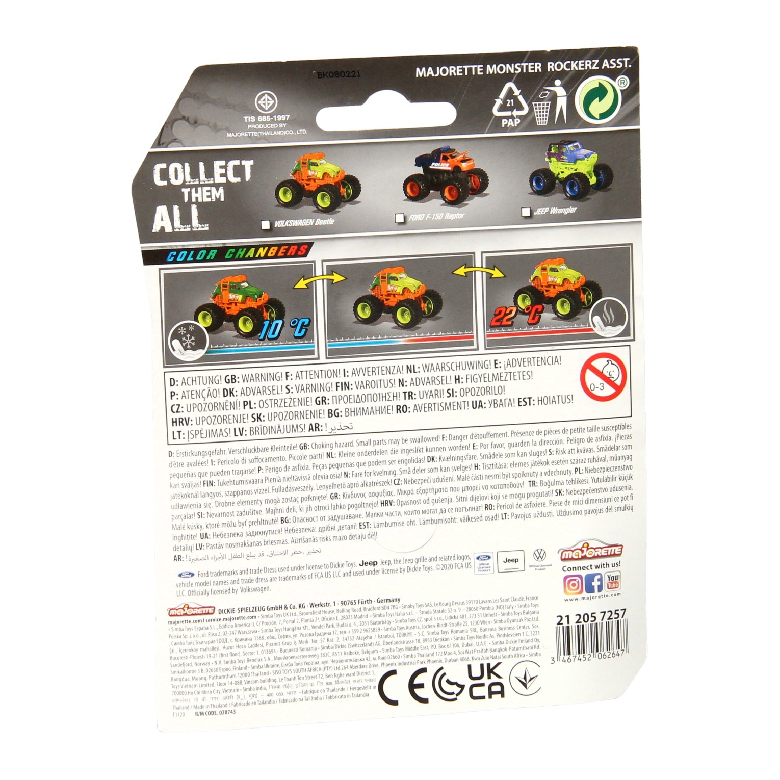 Majorette Monster Rockerz Color Changers - Oranje/Groen