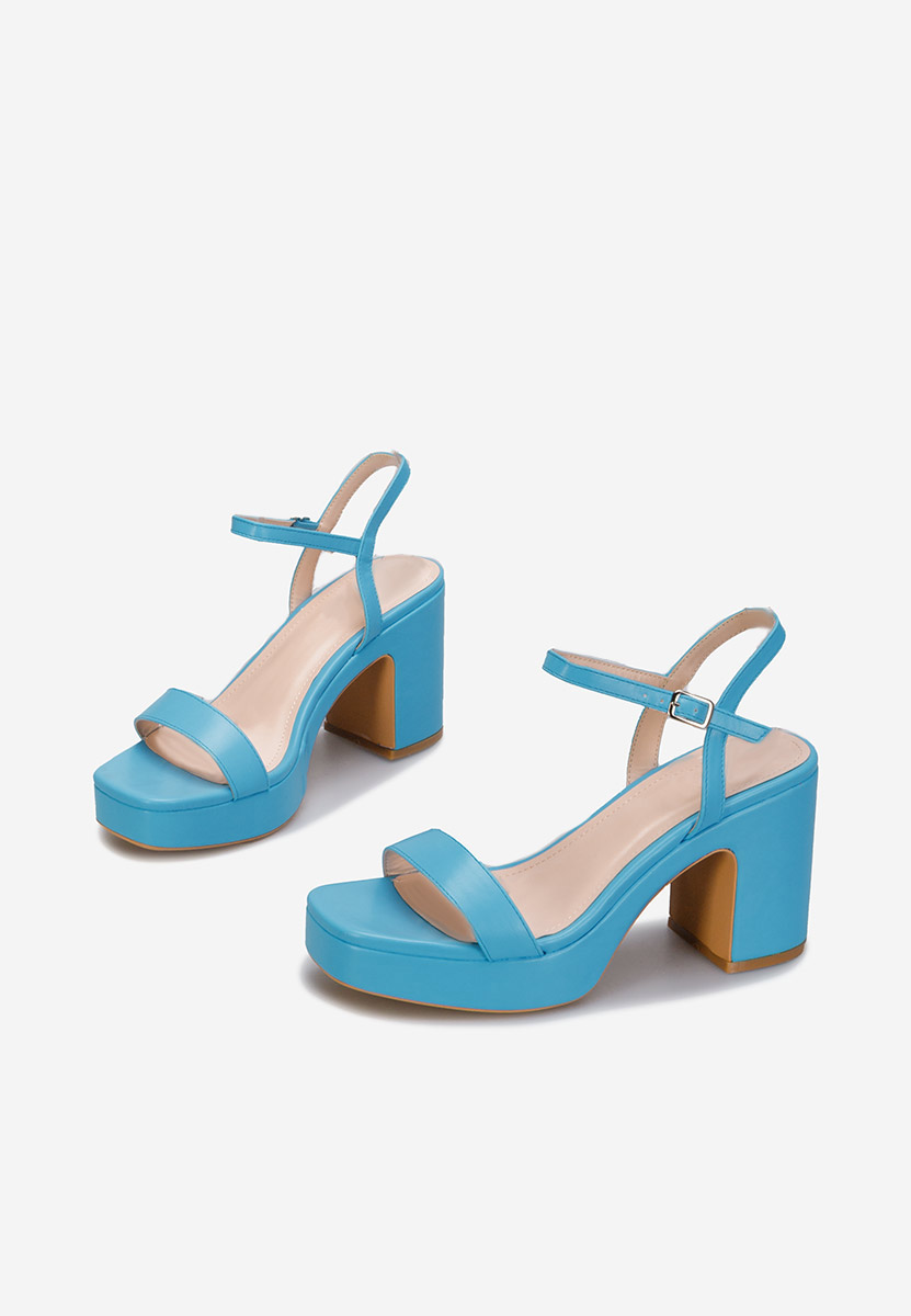 Sandales à talon épais bleus Salsama