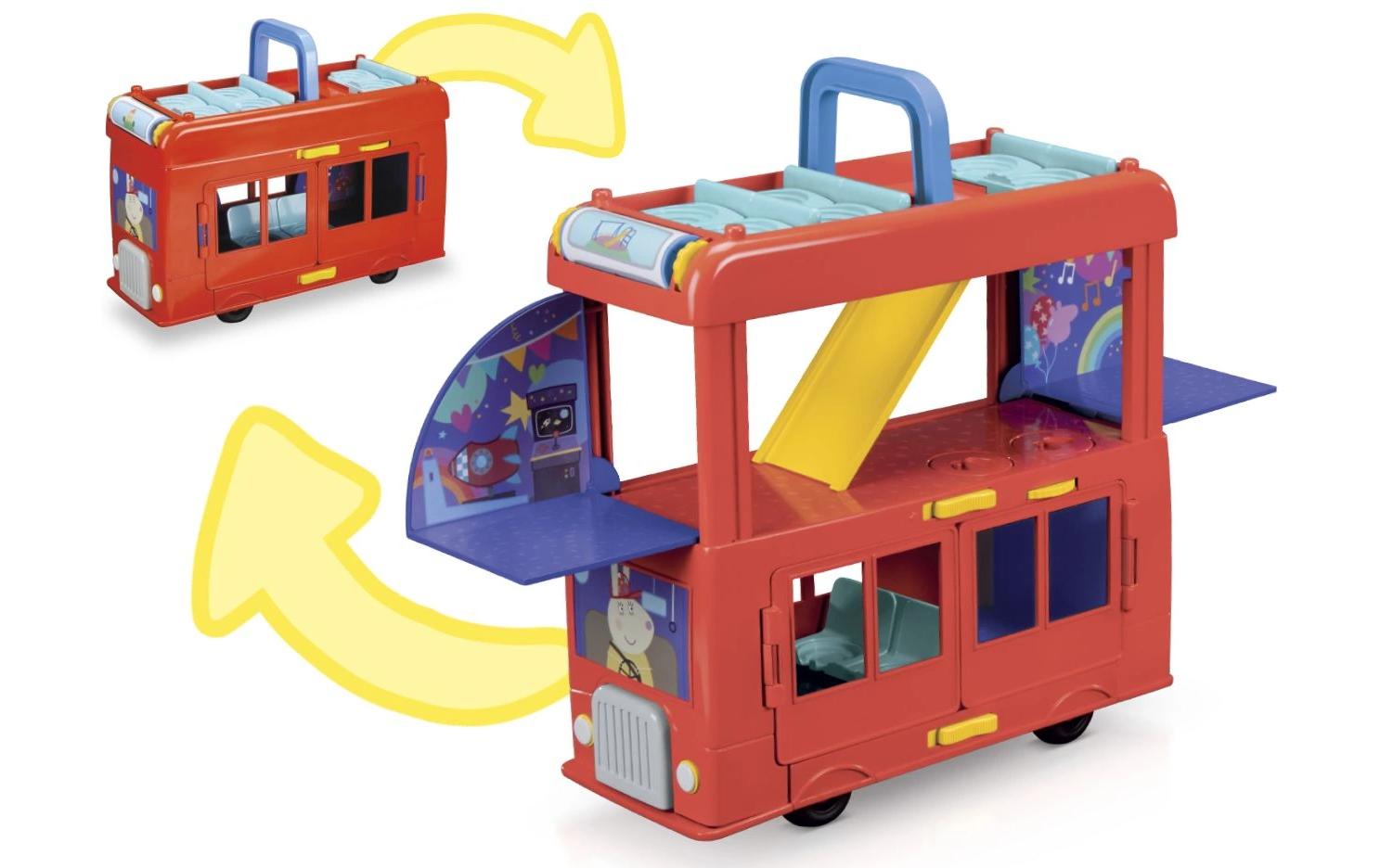 Spielfigurenset Peppa Pig Peppas 2-in-1 PartybusDoppeldeckerbus-Spielset