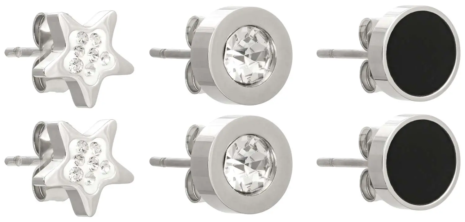 Ohrstecker-Set - Steel Stars