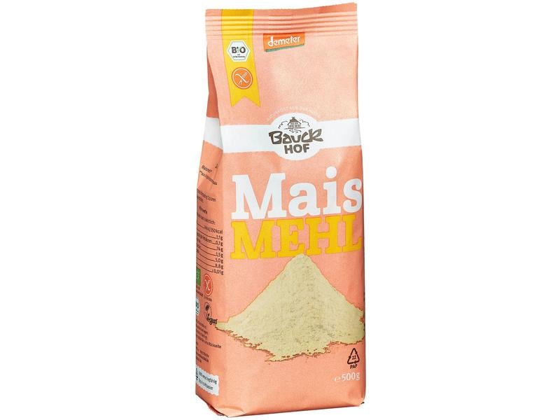 Bauck Mühle Maismehl glutenfrei 500 g Vielseitig einsetzbares Mehl aus Bio-Mais in hochwertiger Demeter-Qualität