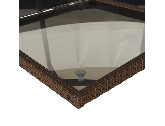 VIDAXL - Ensemble table et chaises Ensemble à manger de jardin 5 pcs et coussins marron poly ro...