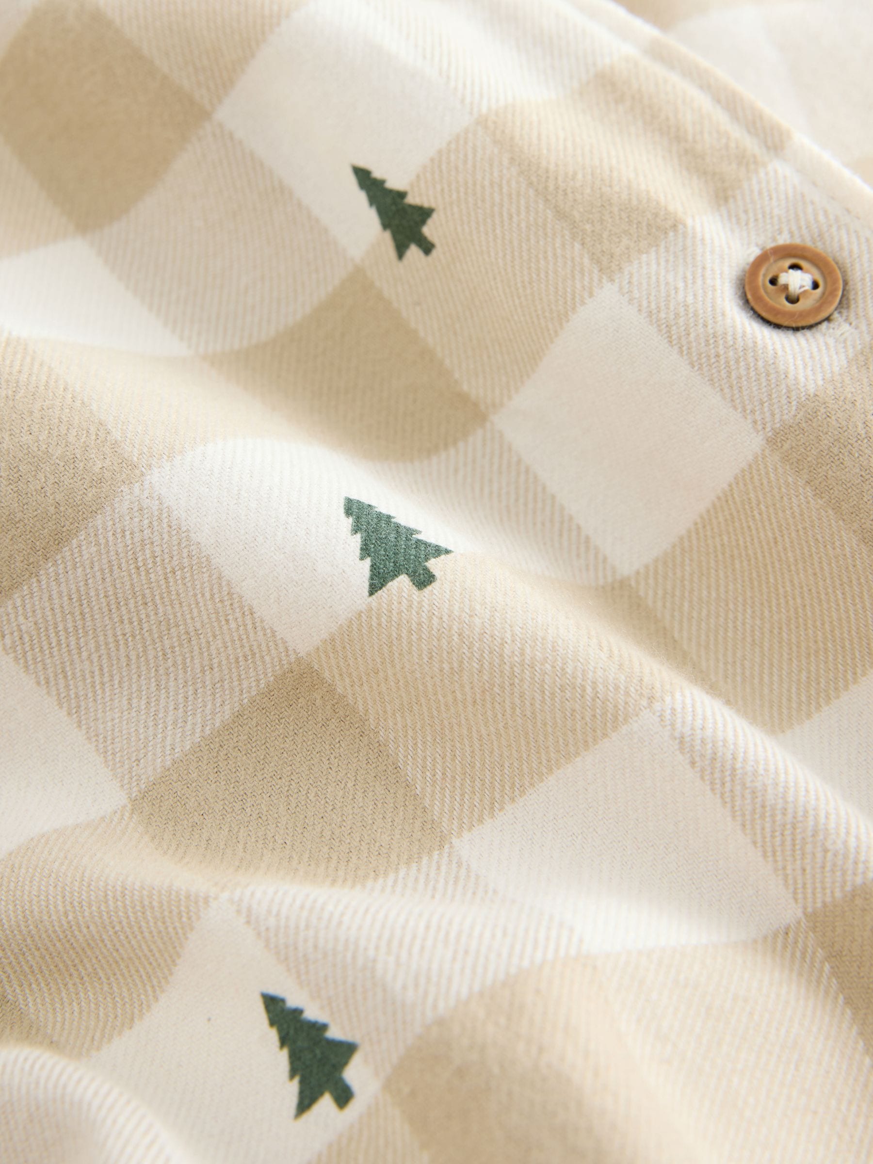 Neutraal geruit - Bijpassende familie Kerstmis Knoopsluiting Pyjama's