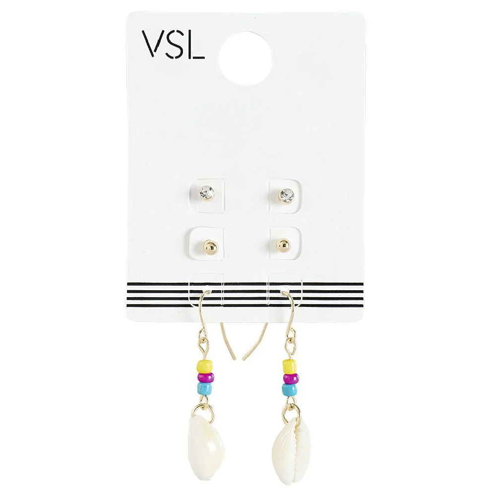Paire de boucles d'oreilles coquillage x3