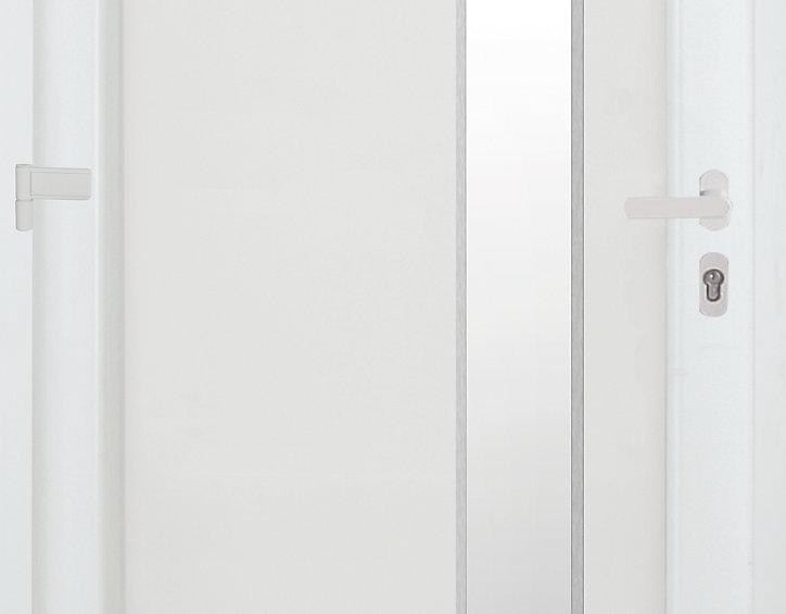 Porte d'entrée FORTIA pvc blanc RAL 9003 Gatteo 96 x h.218 cm poussant droit