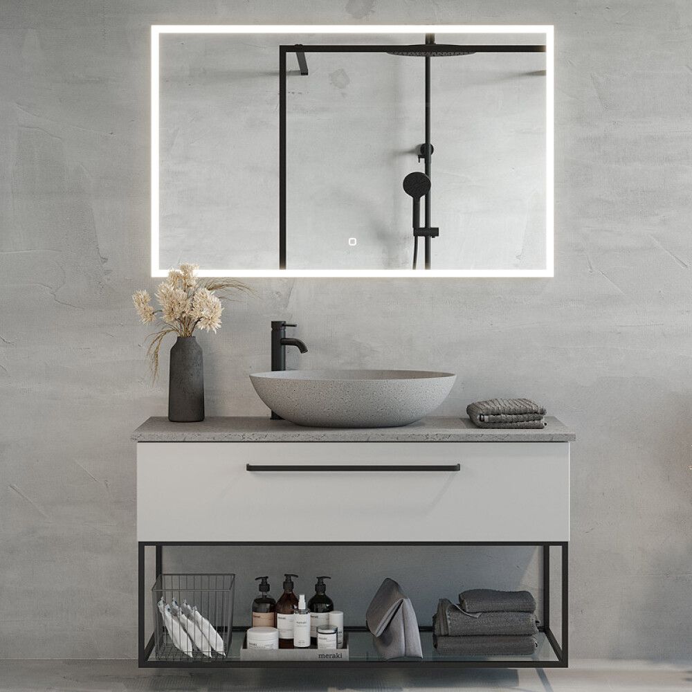BADEROMSMØBEL CAMARGUE SKÄRGÅRD IQ+ HVIT MATT/BETONG 120 CM