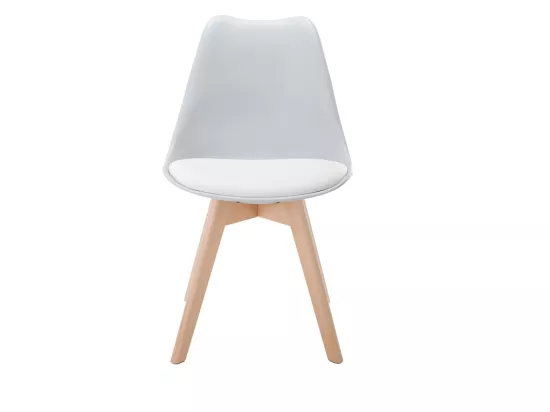 Lot de 2 chaises JODY - Polypropylène et Hêtre - Gris clair