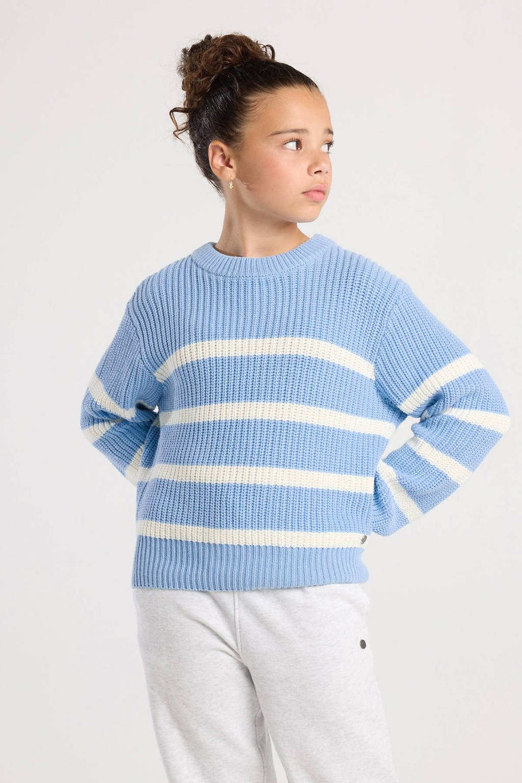 America Today trui blauw grof gebreid