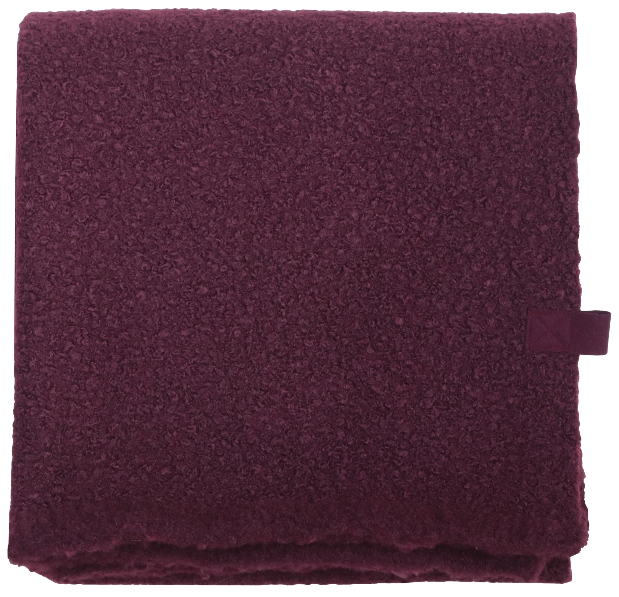 plaid bouclé aubergine 170x150cm