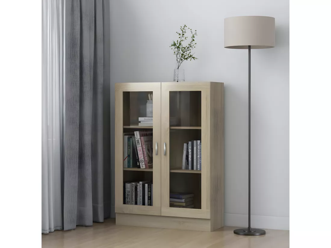 Armoire à vitrine Chêne sonoma 82,5x30,5x115 cm Aggloméré