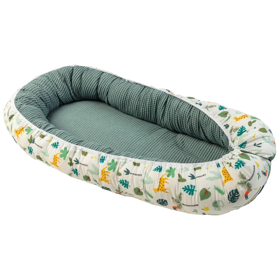 Ullenboom Kuschelnest Waffelpique Salbeigrün Regenwald 55 x 95 cm
