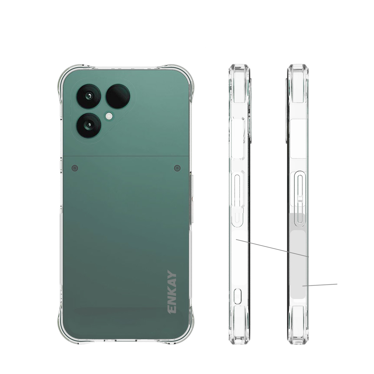 Fairphone 6 Gummi Hülle Case Slim Design mit Air Cushion Fallschutz - Transparent