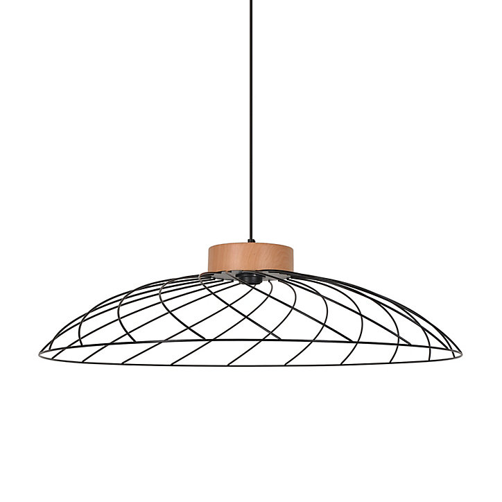 Suspension Kento E27 IP20 15W Ø.78 x H. 104 cm Corep noir et naturel