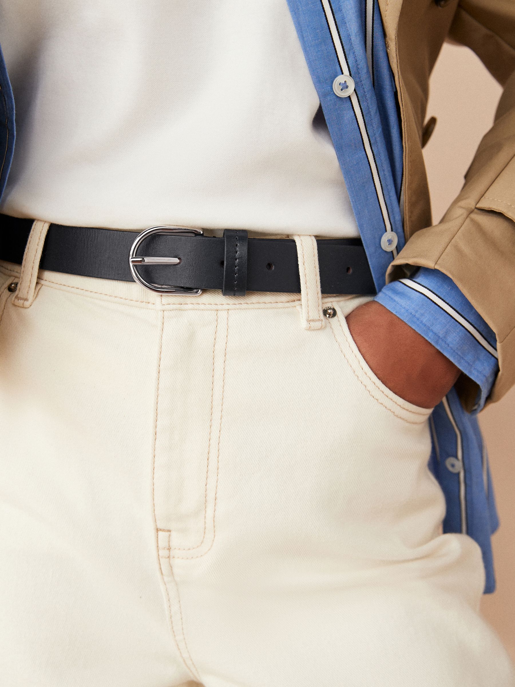 Marineblauw - Standaard leren riem