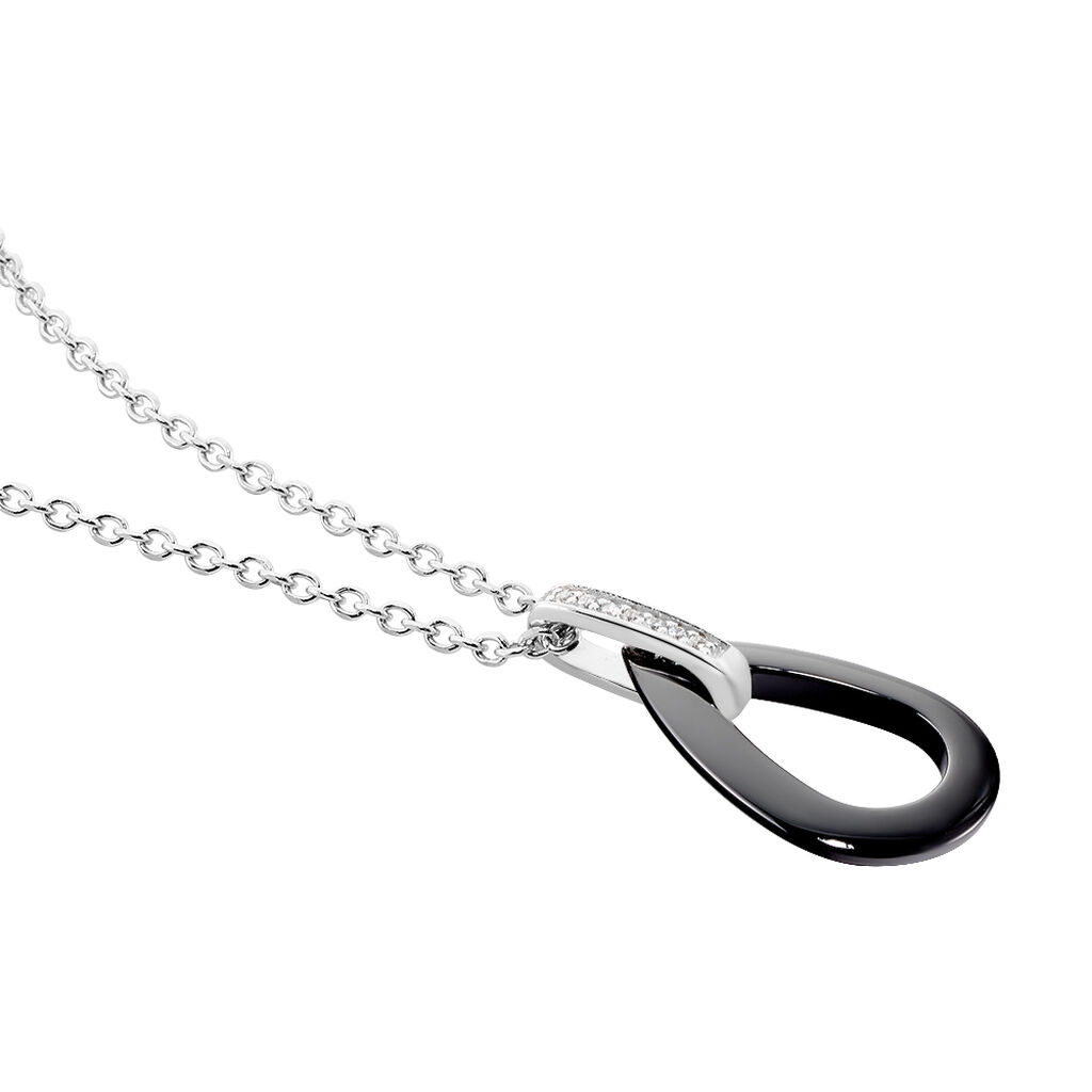 Collier Amaris Argent Blanc Céramique Et Oxyde De Zirconium
