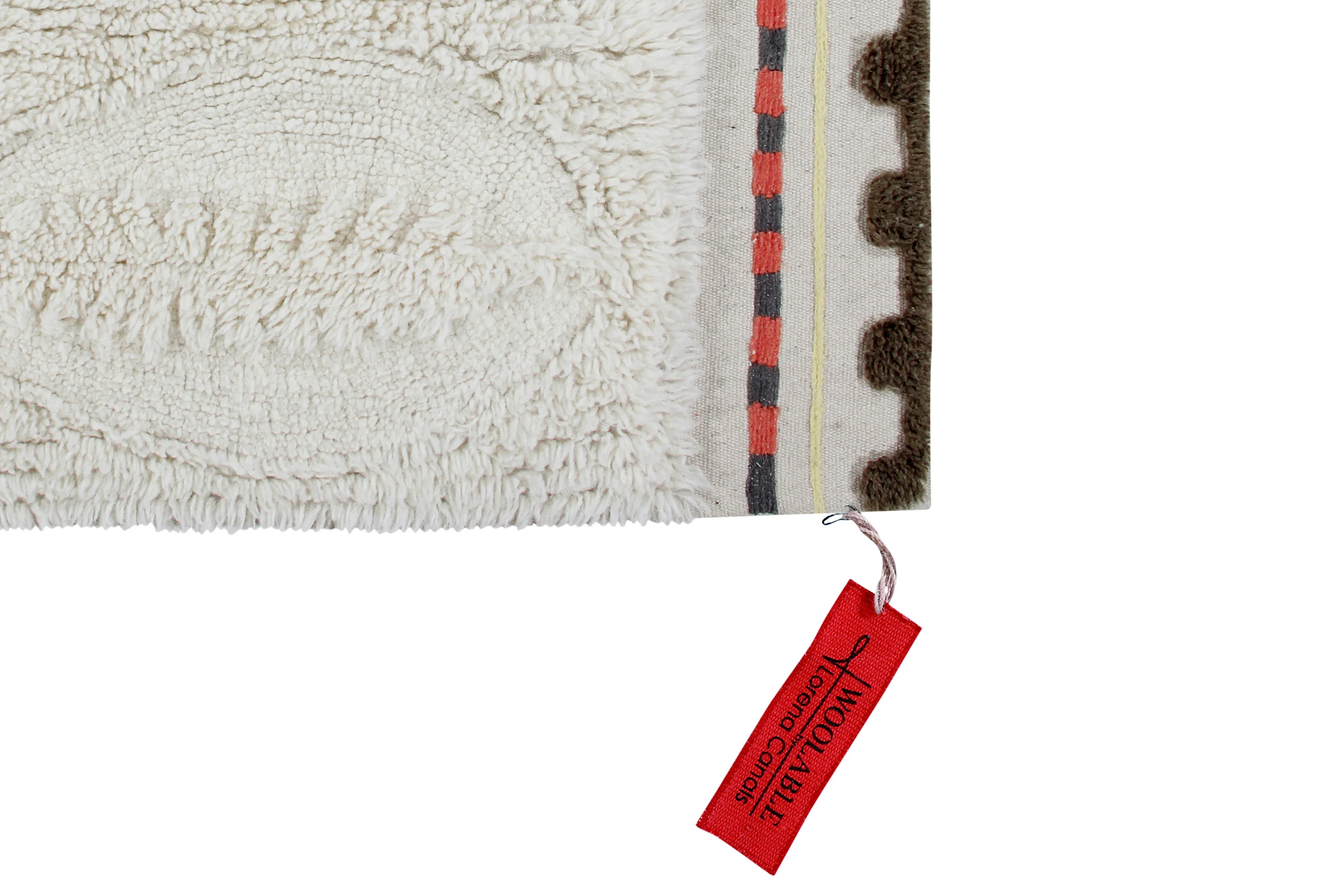 BAHARI - Tapis rectangulaire en laine lavable | Blanc