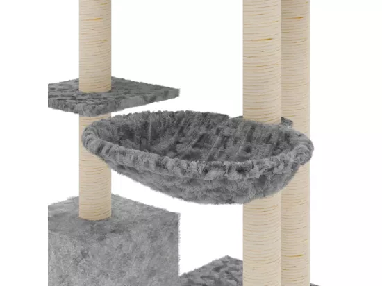 Arbre à chat avec griffoirs en sisal Gris clair 142 cm