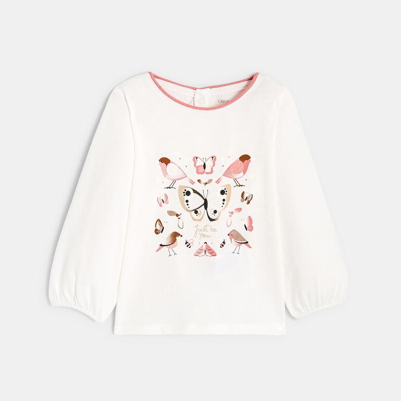 T-shirt impression animaux rose bébé fille