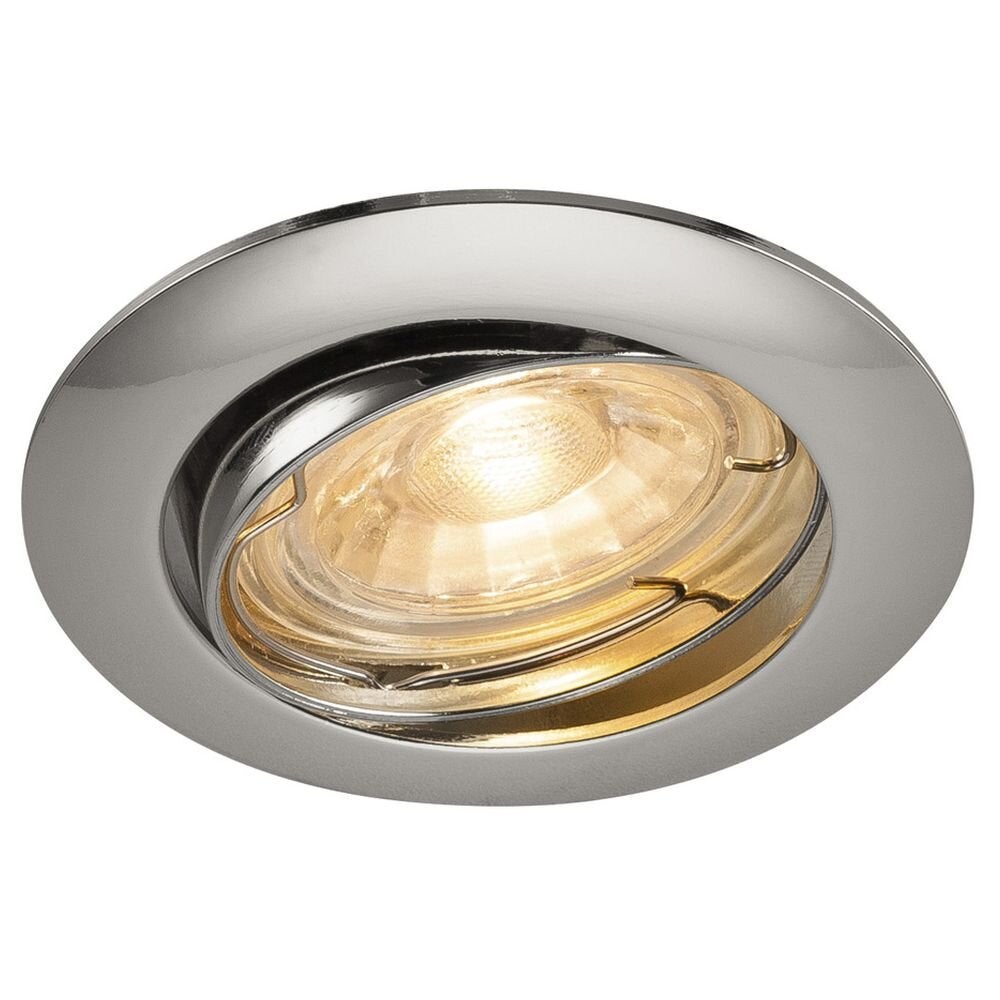 Pika GU10, plafondinbouwlamp, draaibaar, chroom, max. 50W