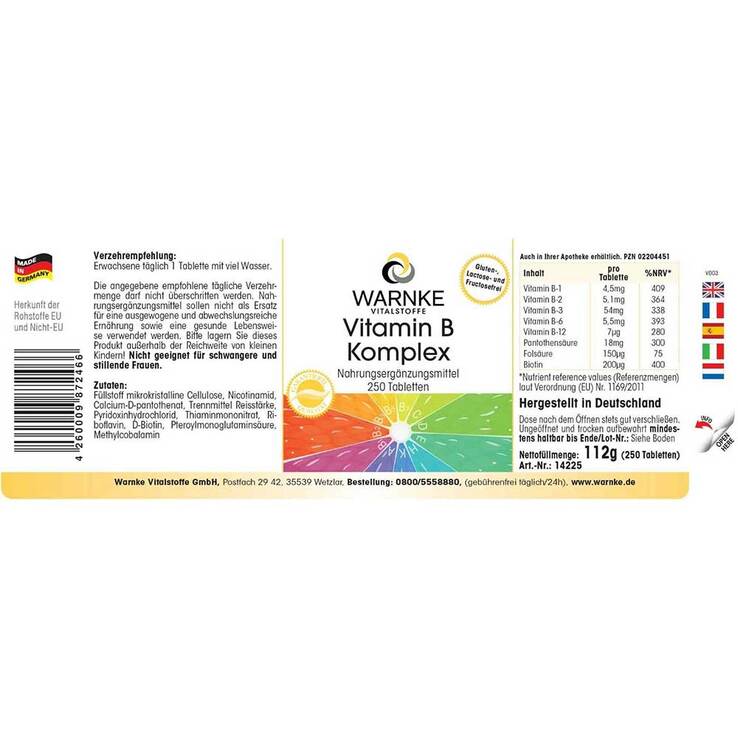 Vitamin B Komplex Tabletten, 250 St