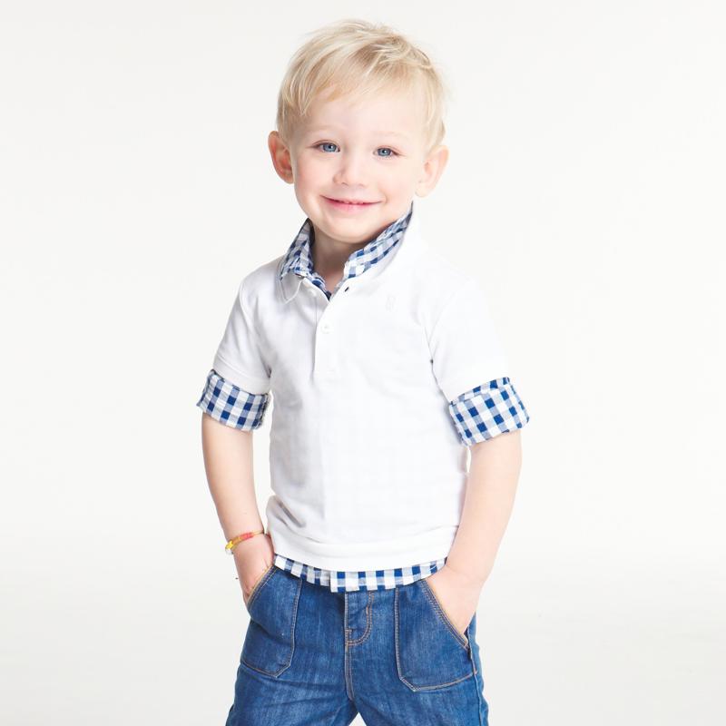 Polo maille piquée uni blanc bébé garçon Blanc