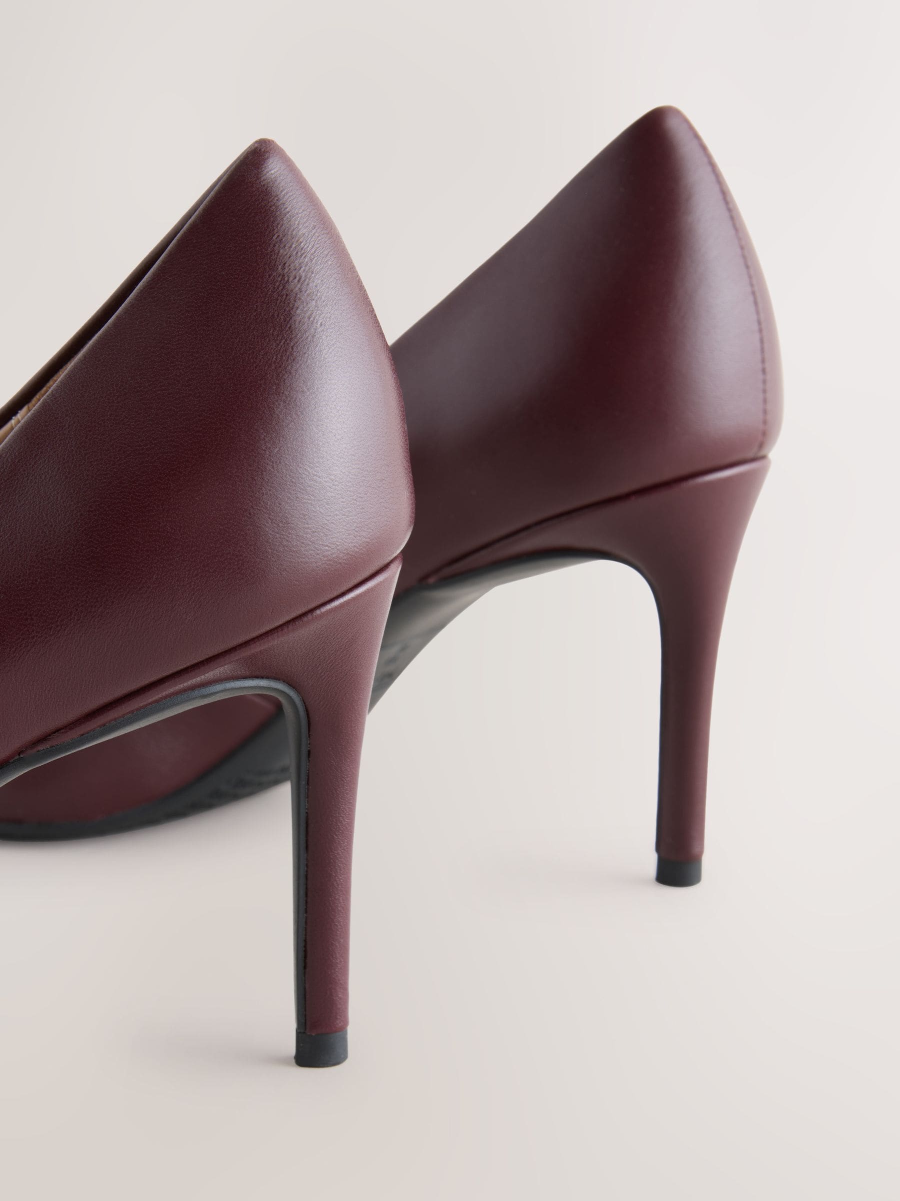 Bordeauxrood - Leren mid-court pumps