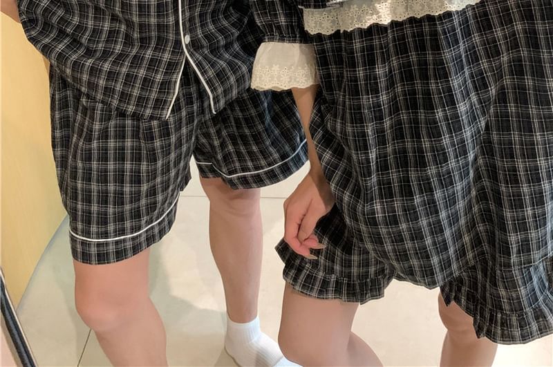 Gecko - Bijpassende geruite pyjamaset voor koppels