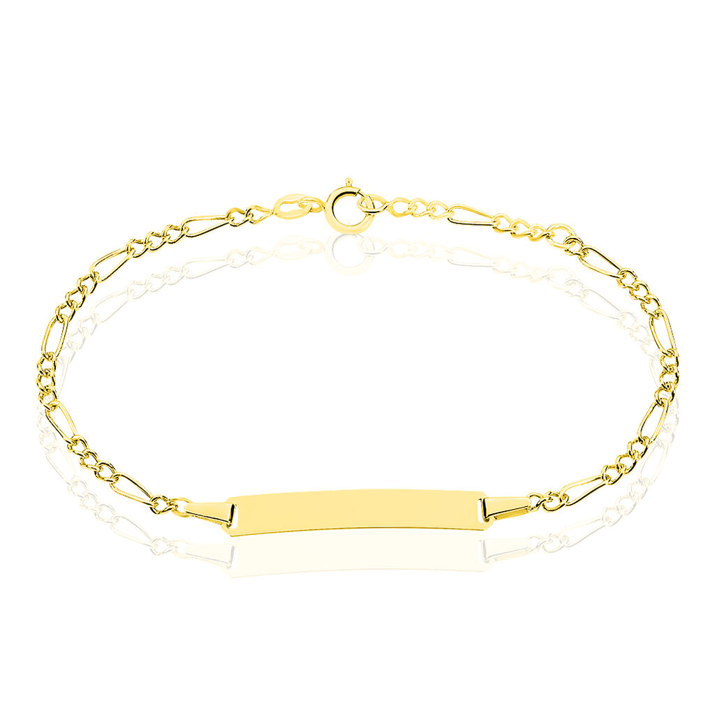 Bracelet Identité Bartolomee Maille Alternee 1/3 Or Jaune