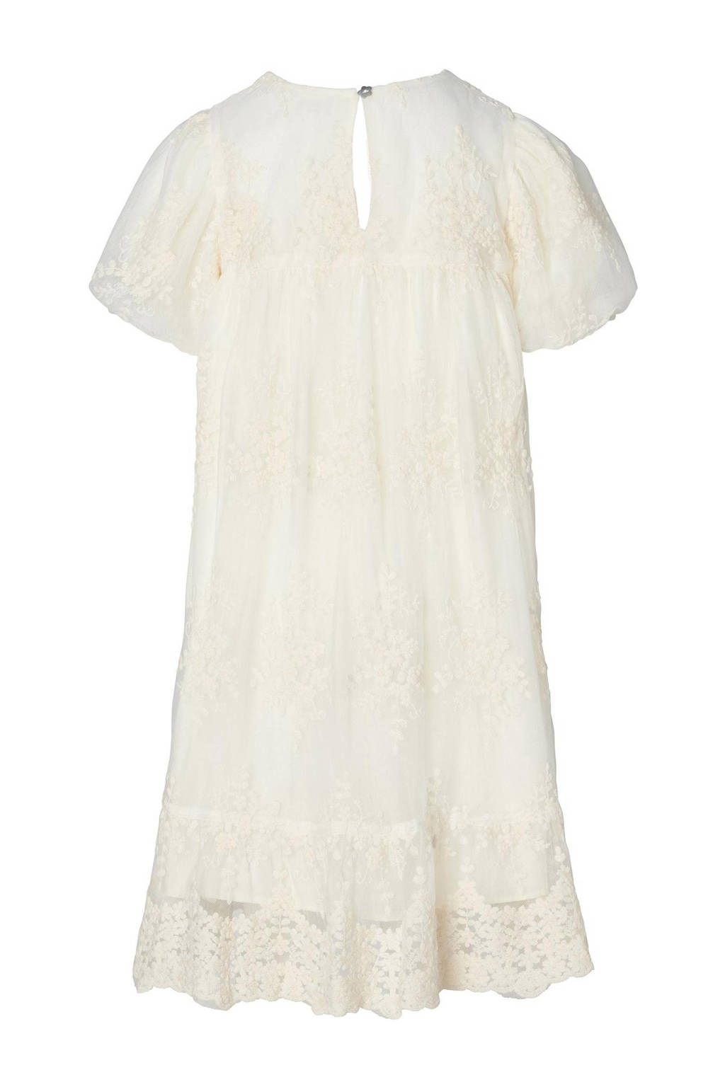 Noppies semi-transparante jurk Enshi met kant offwhite