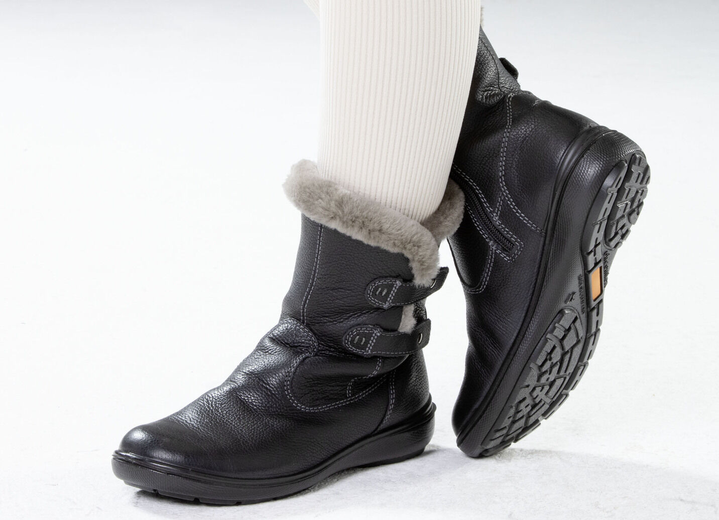 Gefütterte Damen-Stiefeletten, Winterschuhe, mit Lammfell