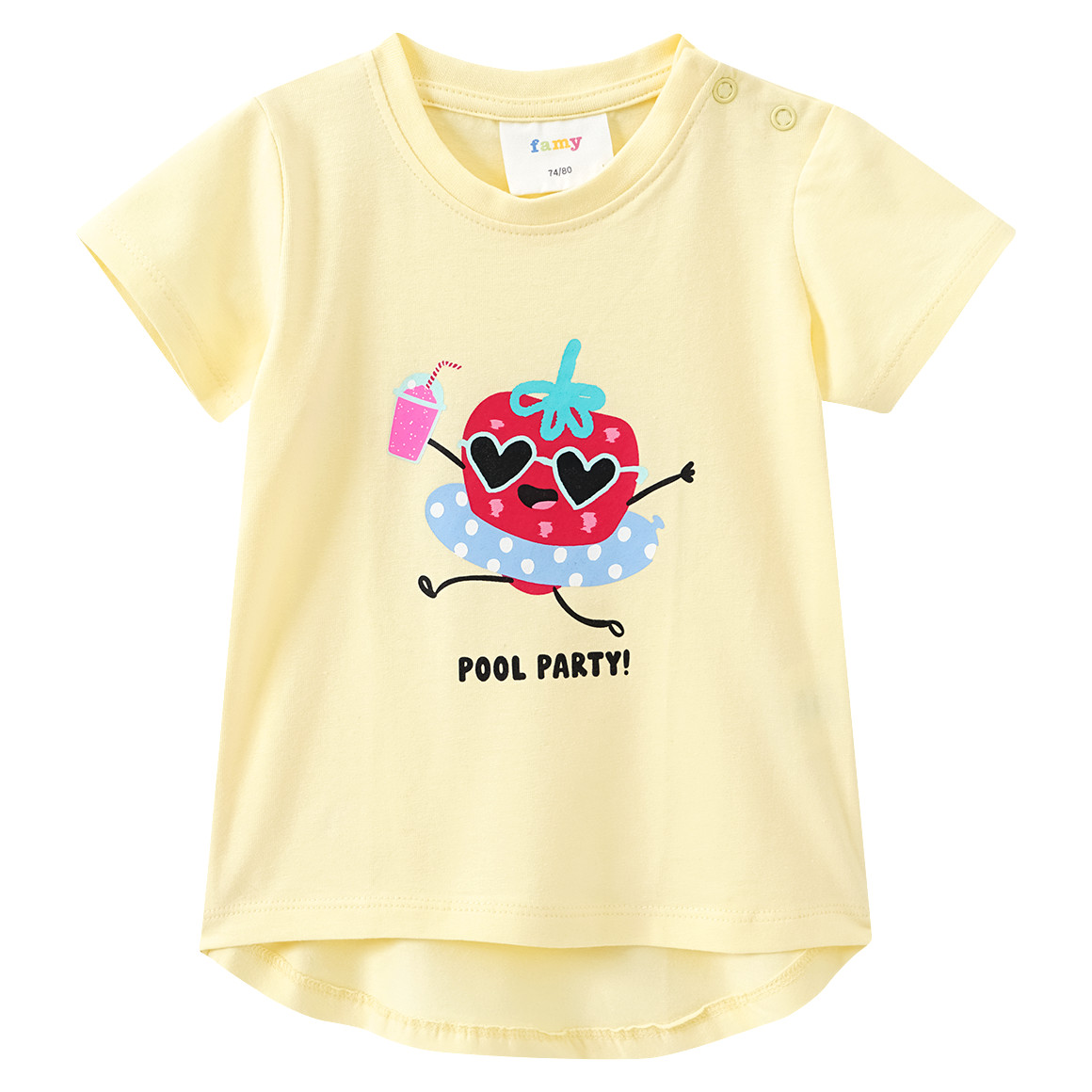 Famy 3 Baby T-Shirts mit bunten Motiven hellgelb / rot / hellblau