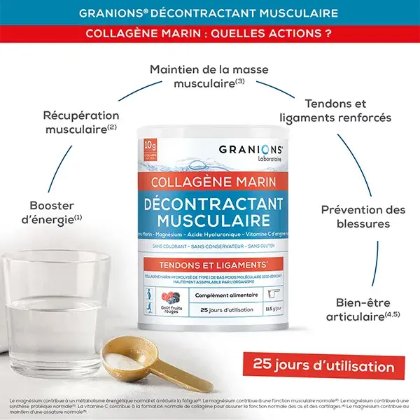Granions Relaxante Muscular Colágeno Magnésio Ácido Hialurônico Vitamina C 288g